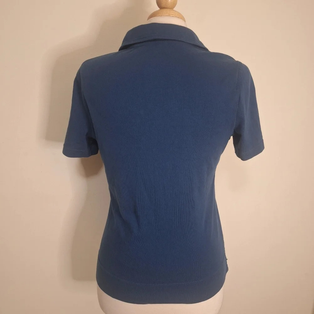 Tory Burch 4 logo button  cotton polo shirt SZ L - Picture 6 of 8